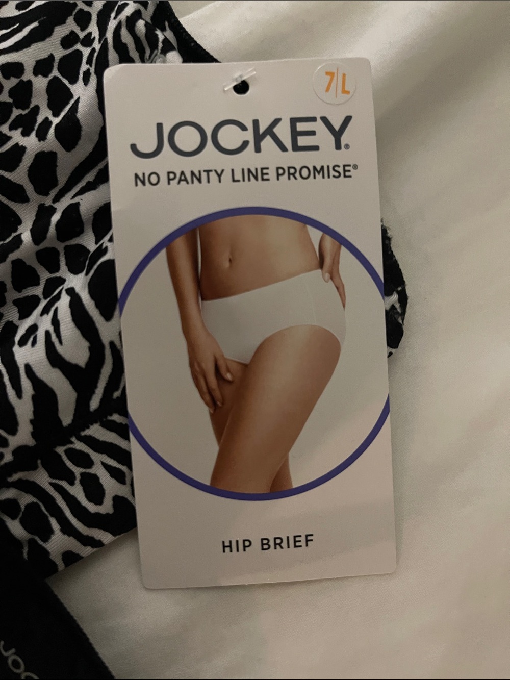 Jockey No Panty Line Promise Hip Briefs - Black Animal Print, Pink & Solid Black - Picture 2 of 5